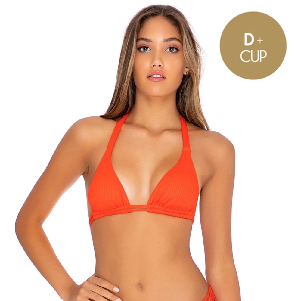 Luli Fama Triangle Halter Top Orillas Del Mar Fuego D cup